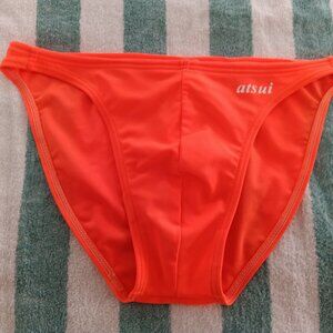 VINTAGE "ATSUI" SWIM BRIEF (*), < 1" SIDES, ORANGE, SIZE "S" (30") (Pre-Owned)